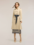 Mixed cotton drill trench coat with double belt image number 3