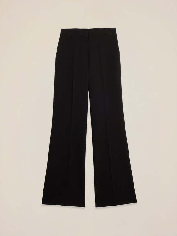 Wide-leg palazzo pants in technical fabric