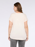 T-shirt bimaterica con scollo a V image number 1