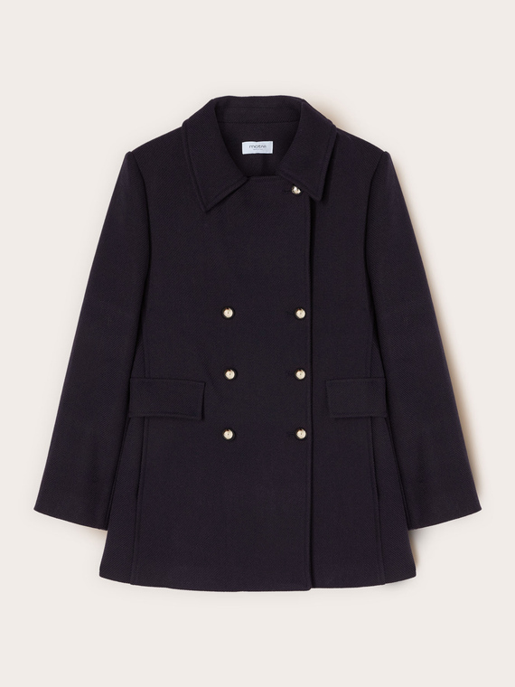 Double-breasted wool coat