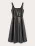 Robe mi-longue en tissu enduit image number 4