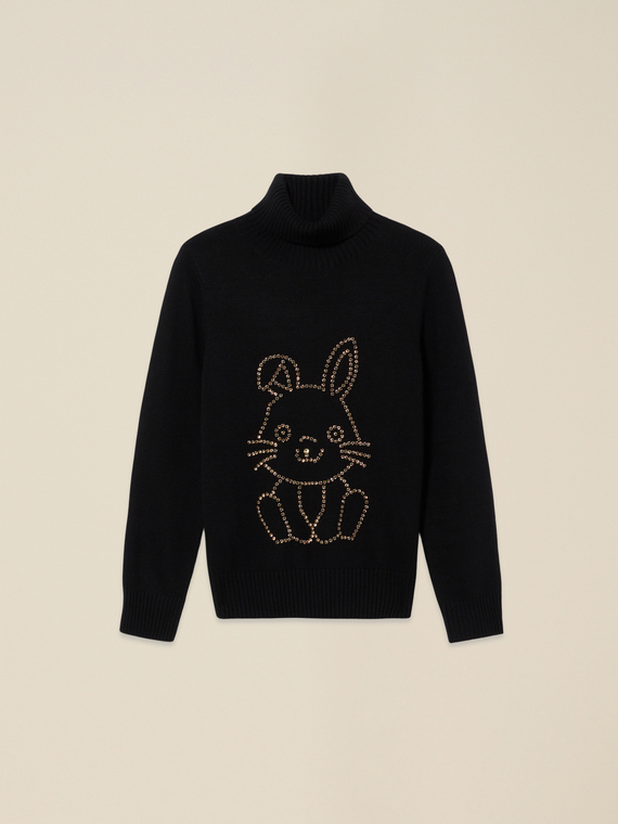 Dolcevita misto cashmere con cristalli