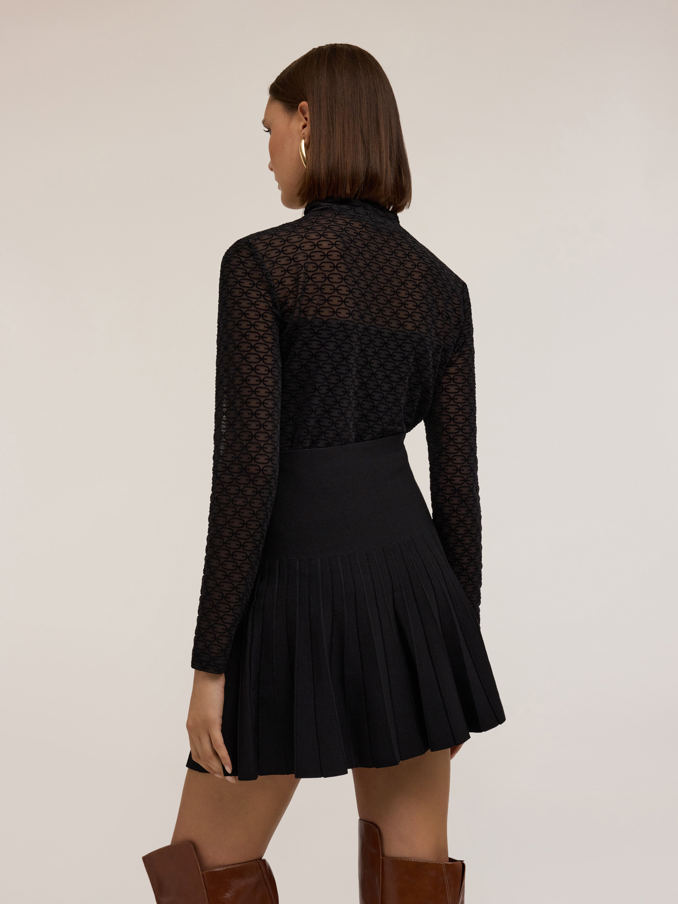 Tulle T-shirt with flock print image number 1