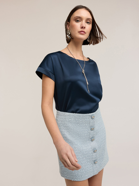 Two-tone cotton blend T-shirt