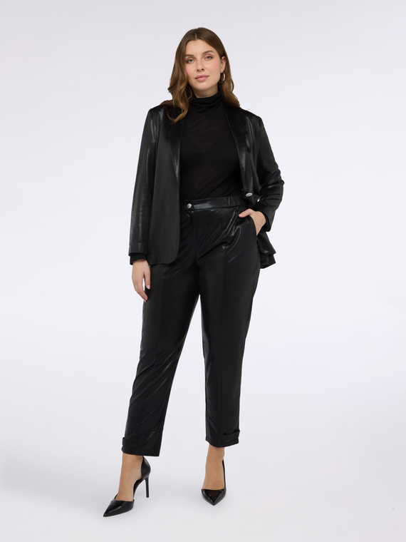 Carrot Fit Hose aus Lurex-Jersey