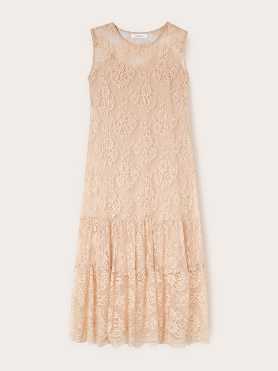Long lace dress with slip