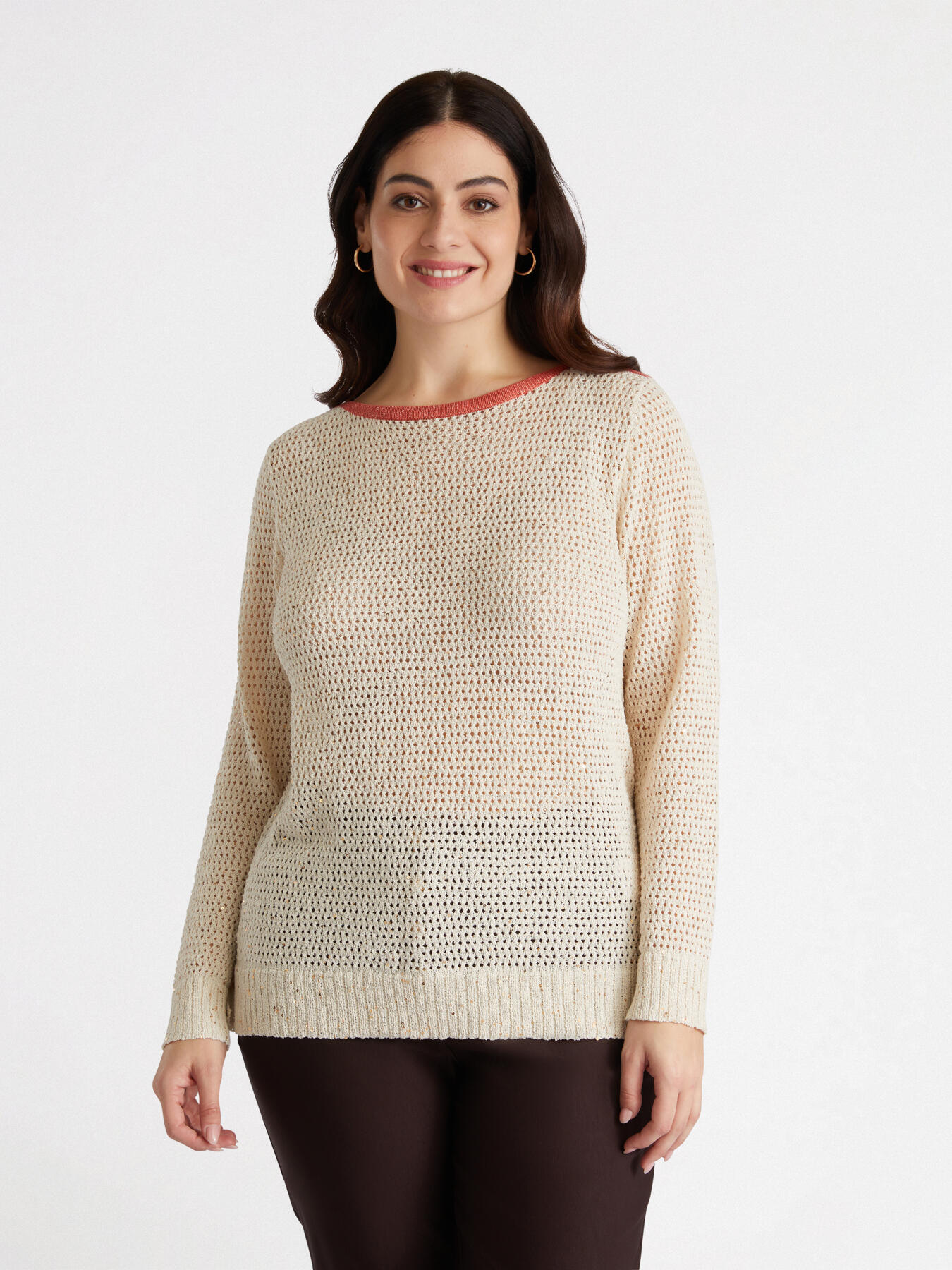 Pullover mit Bordüre in Kontrastfarbe image number 0