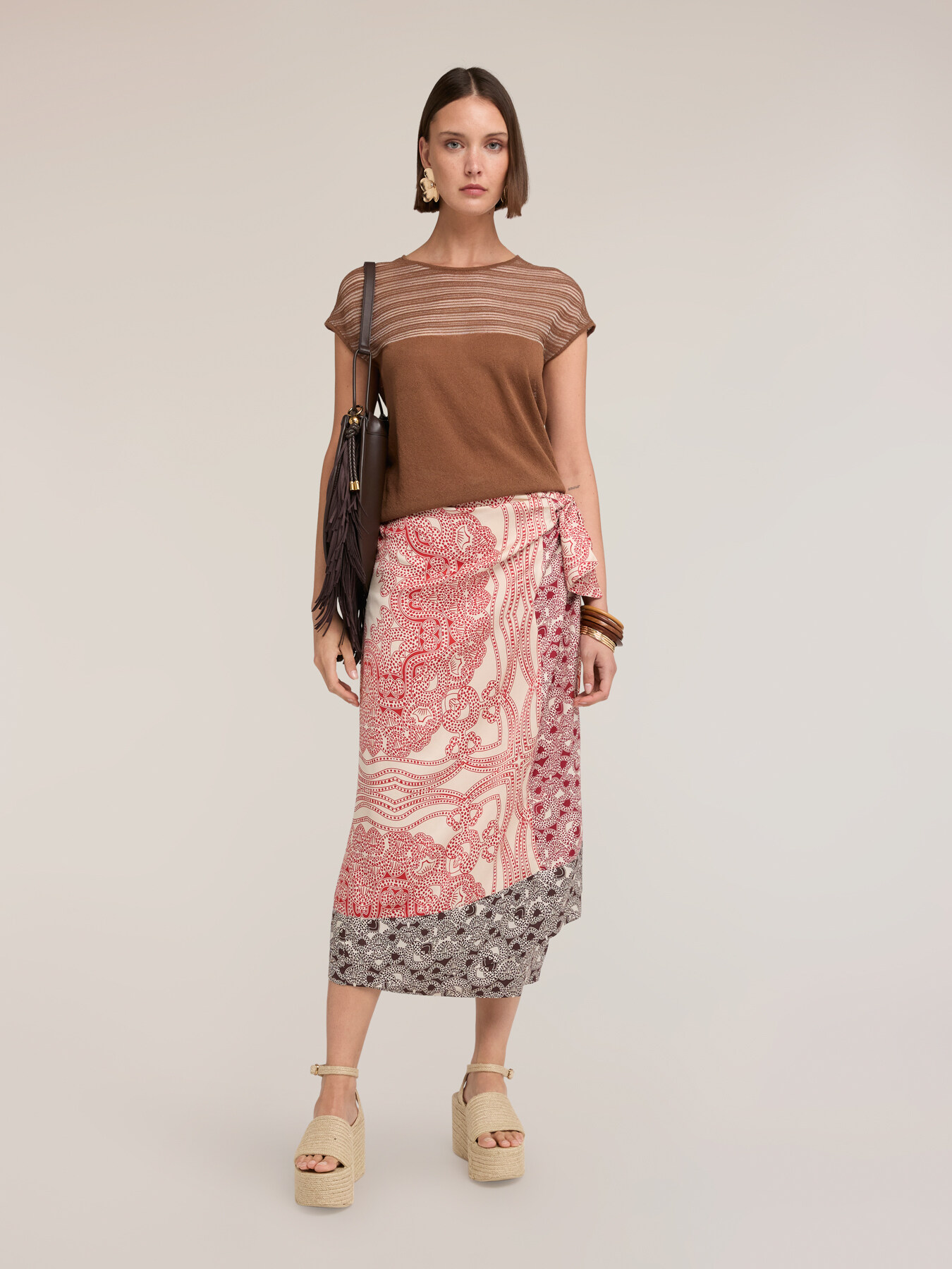 Striped linen blend sweater image number 0