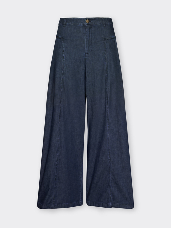 Wide leg jeans in Chambray,  "Wanda"