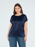 Two-material T-shirt with round neckline image number 2