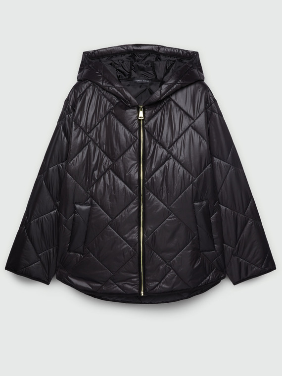 Daunenjacke mit Glanzeffekt mit Kapuze