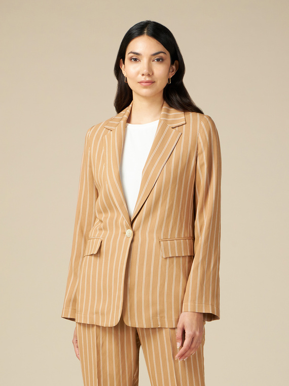 Blazer monopetto gessato