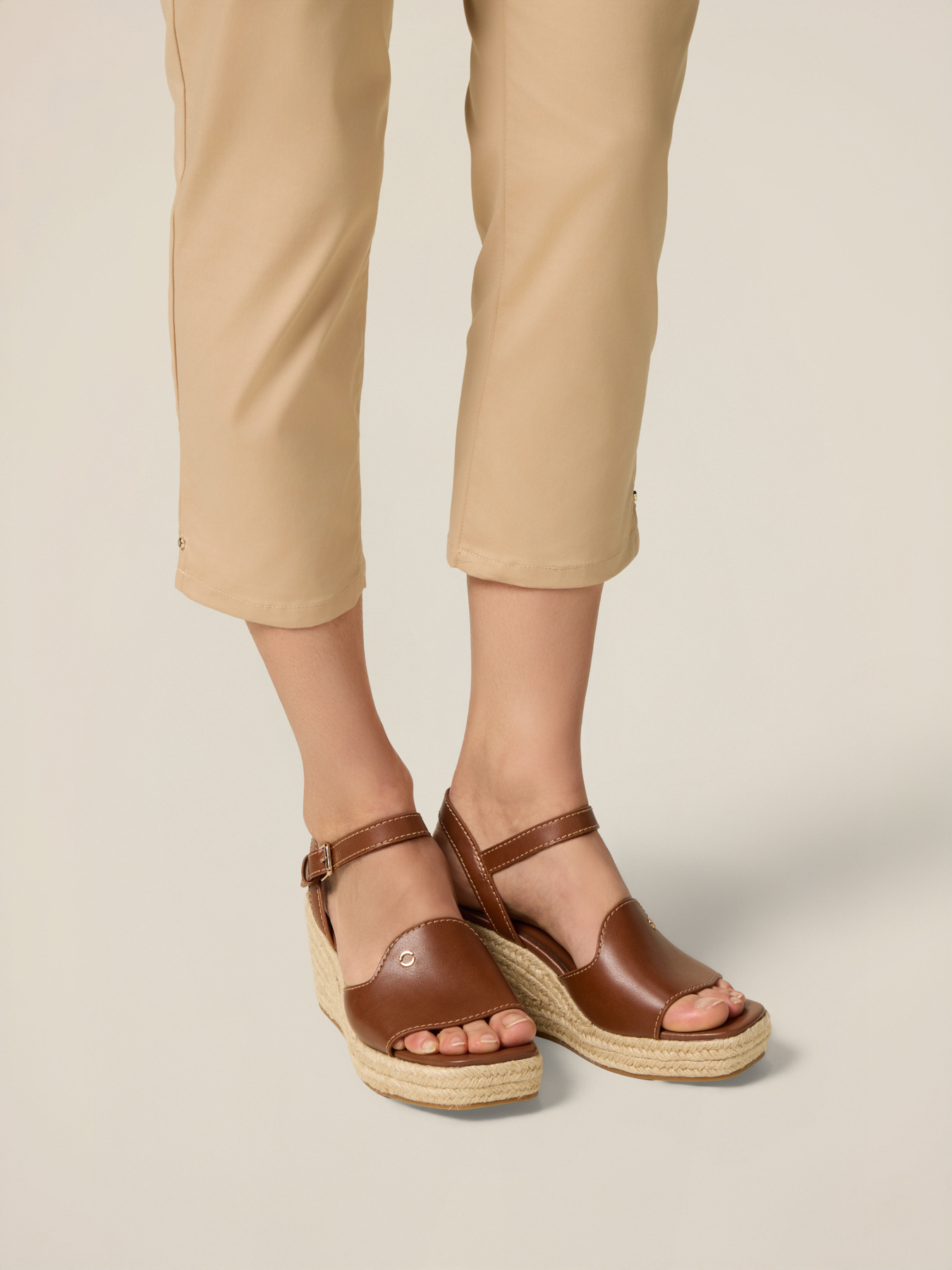Platform sandals with rope wedge image number 0