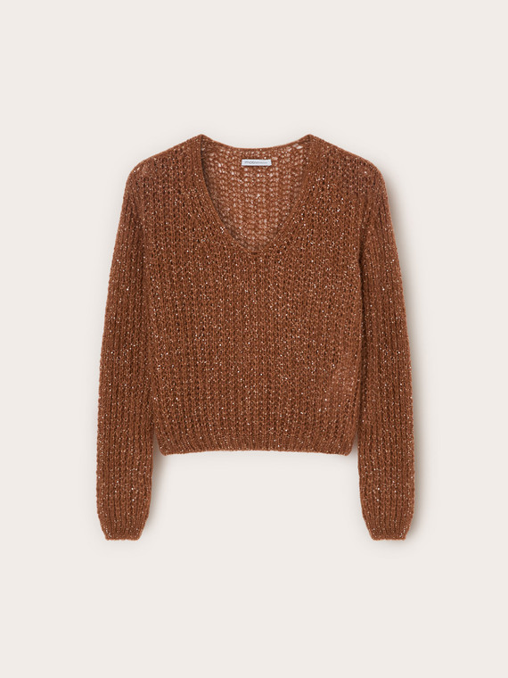 Maille &agrave; trame large avec paillettes