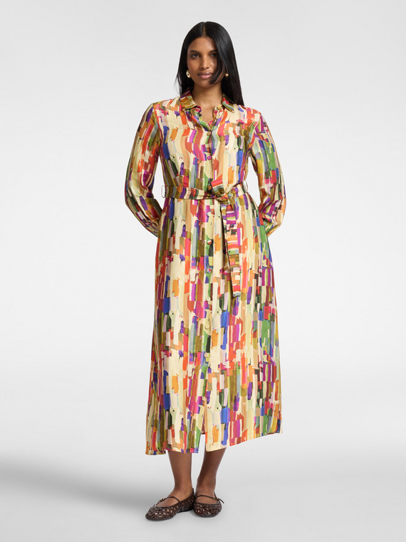 Printed shirt dress
