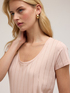 T-shirt in cotone con righe in strass image number 3