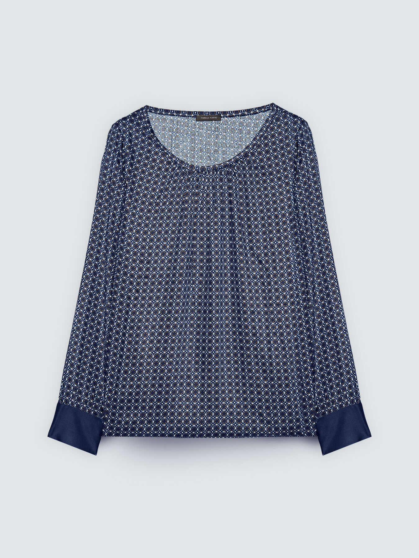 Bluse aus Satin mit geometrischem Muster image number 4
