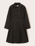 Mixed cotton drill trench coat with double belt image number 4