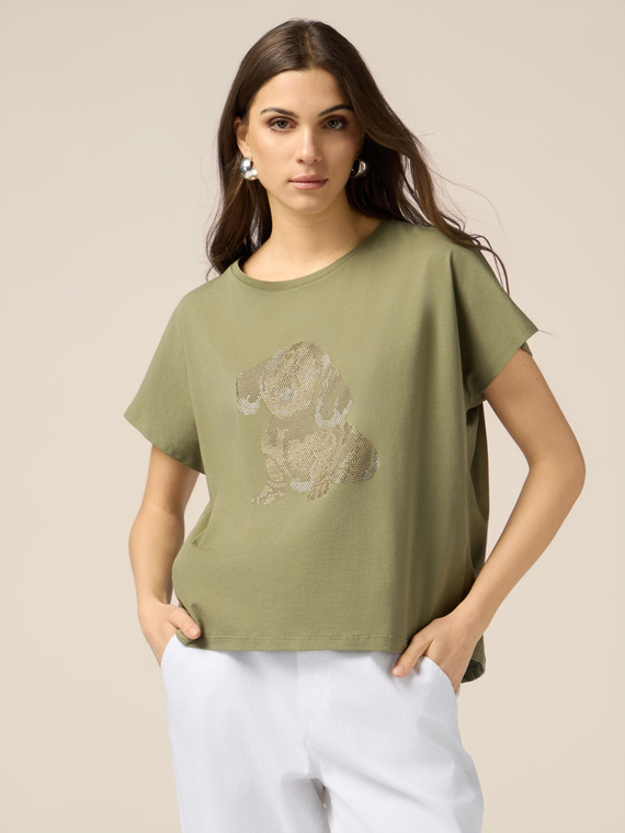 Tricou din bumbac cu aplicații