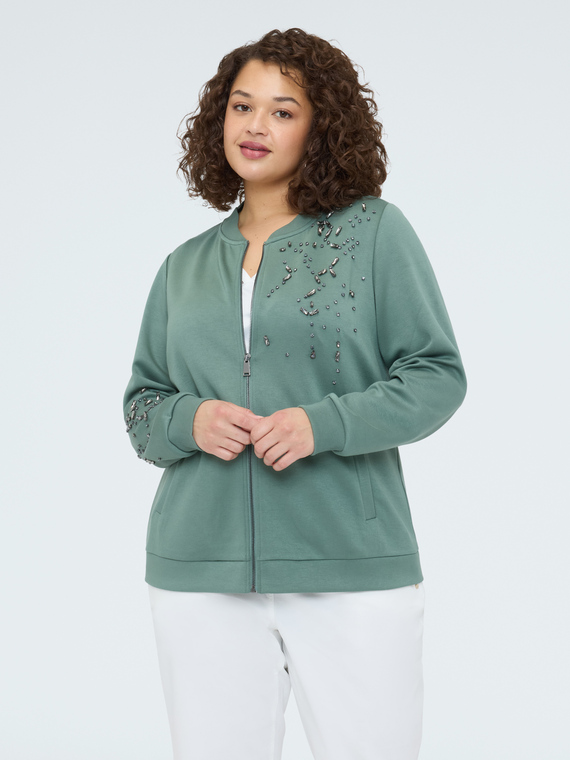 Felpa bomber con applicazioni luninose