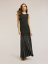 Long pleated knit dress image number 2