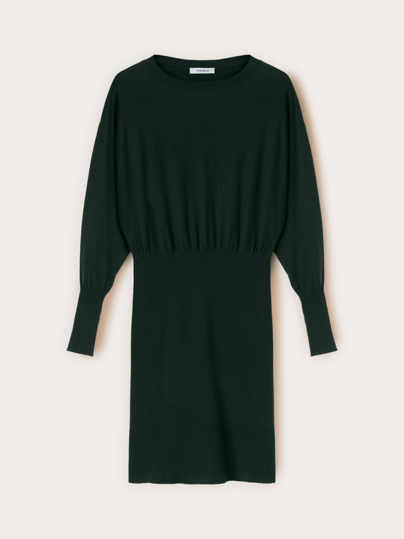 Knit dress with kimono sleeves