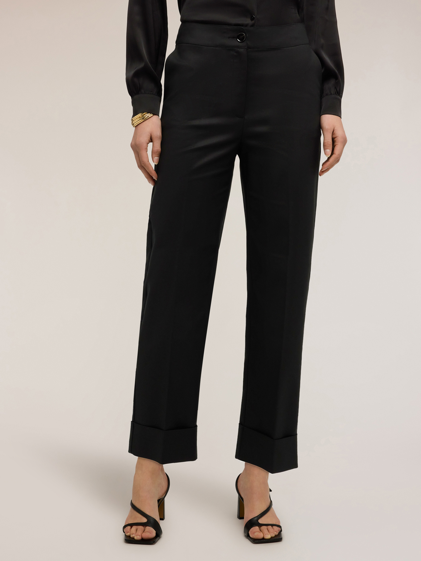 Wide-leg trousers in cotton-blend technical fabric image number 2