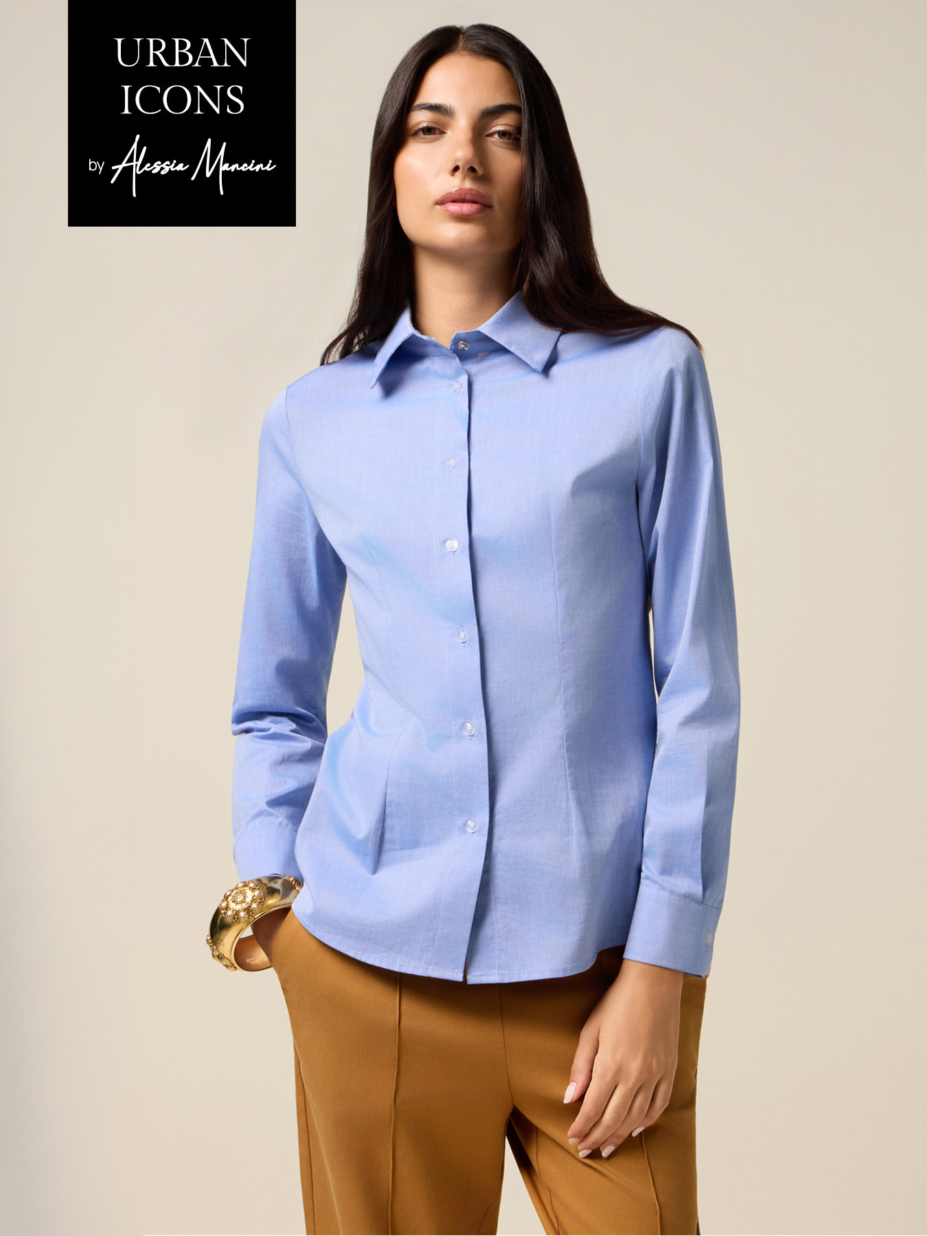 Camicia in popeline 100% cotone image number 0