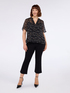 Lettering print blouse in crêpon image number 3
