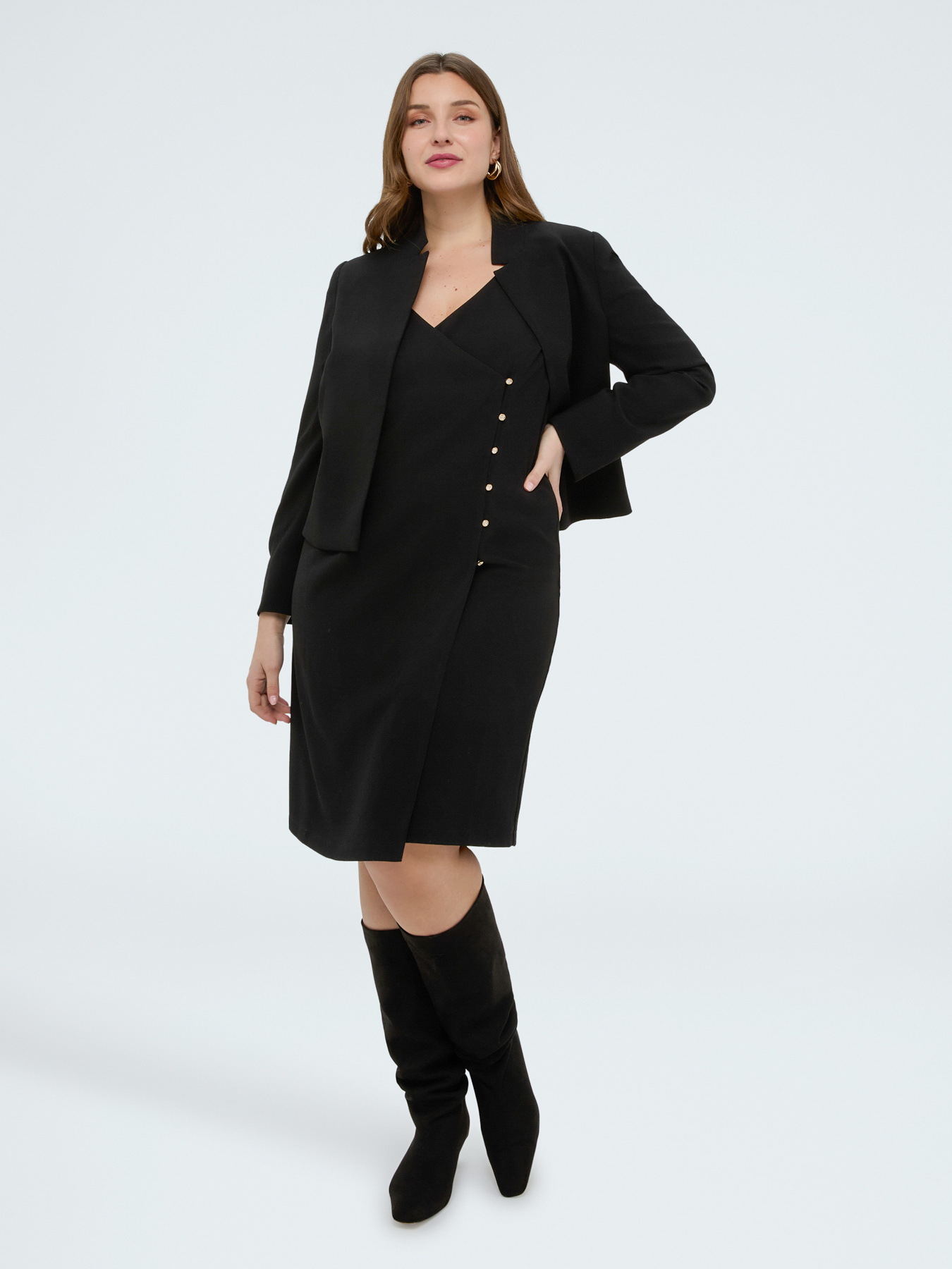 Vestito tubino con bottoni gioiello - GLAM image number 4