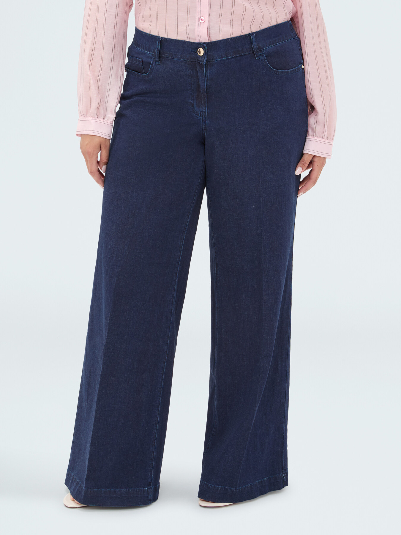 Jeans Wide Leg in Navy-Blau-Waschung image number 0