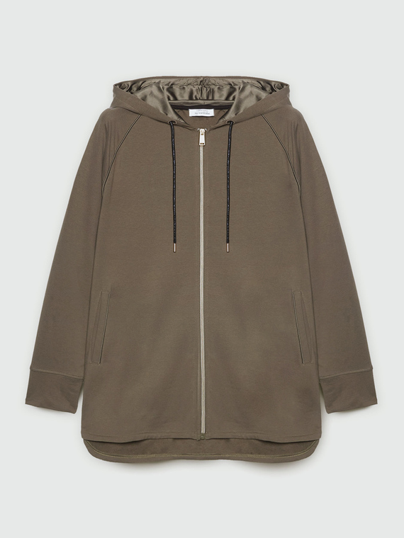 Felpa in cotone con cappuccio