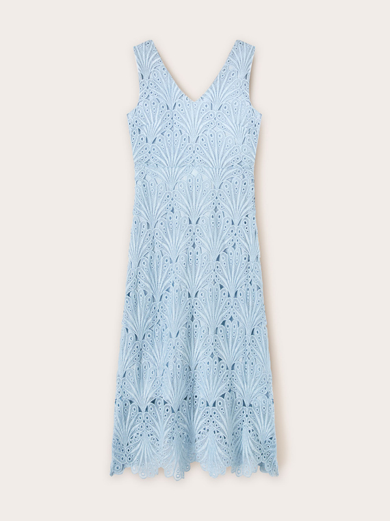 Midi dress in macramé lace