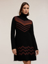 Robe courte en maille avec motif chevron image number 2