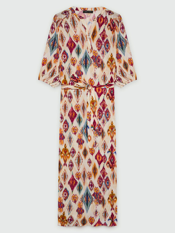 Long dress with Ikat print