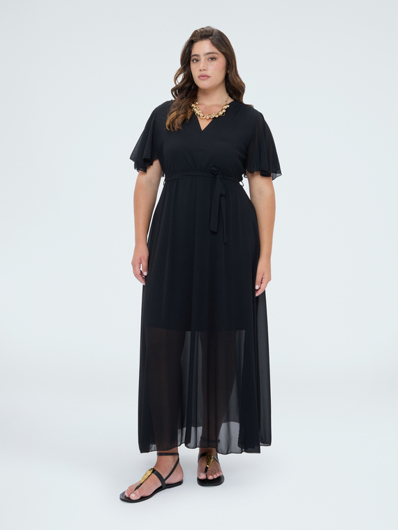 DREAM georgette dress with V-neckline