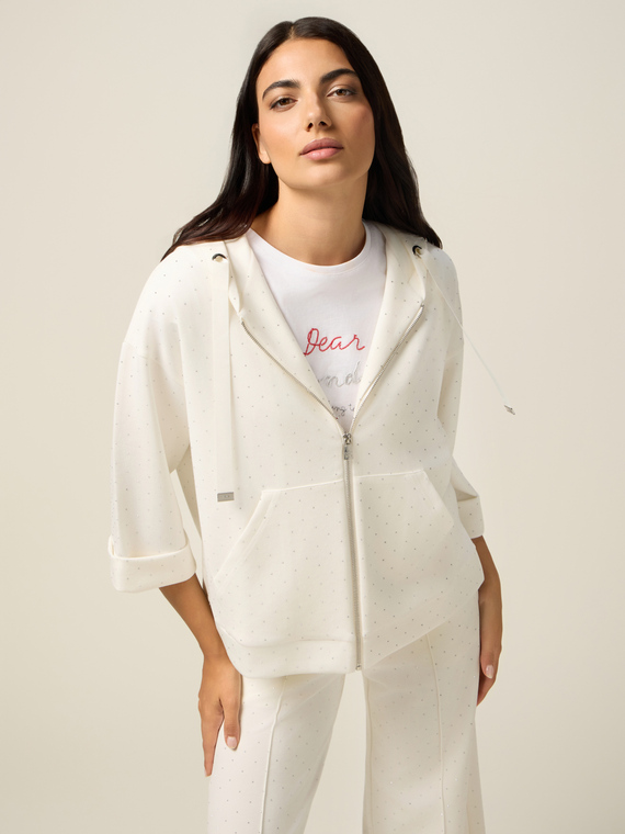 Open sweatshirt with micro studs