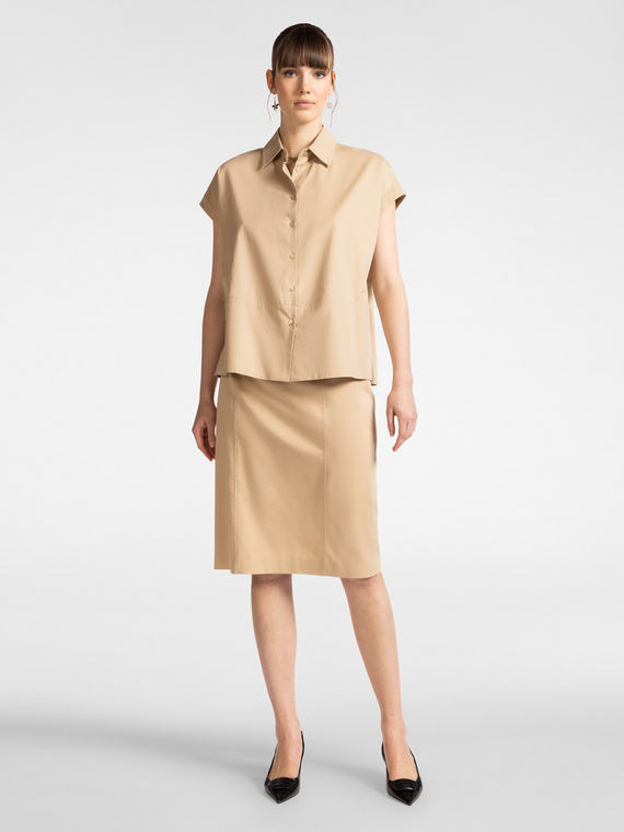 Solid color straight skirt