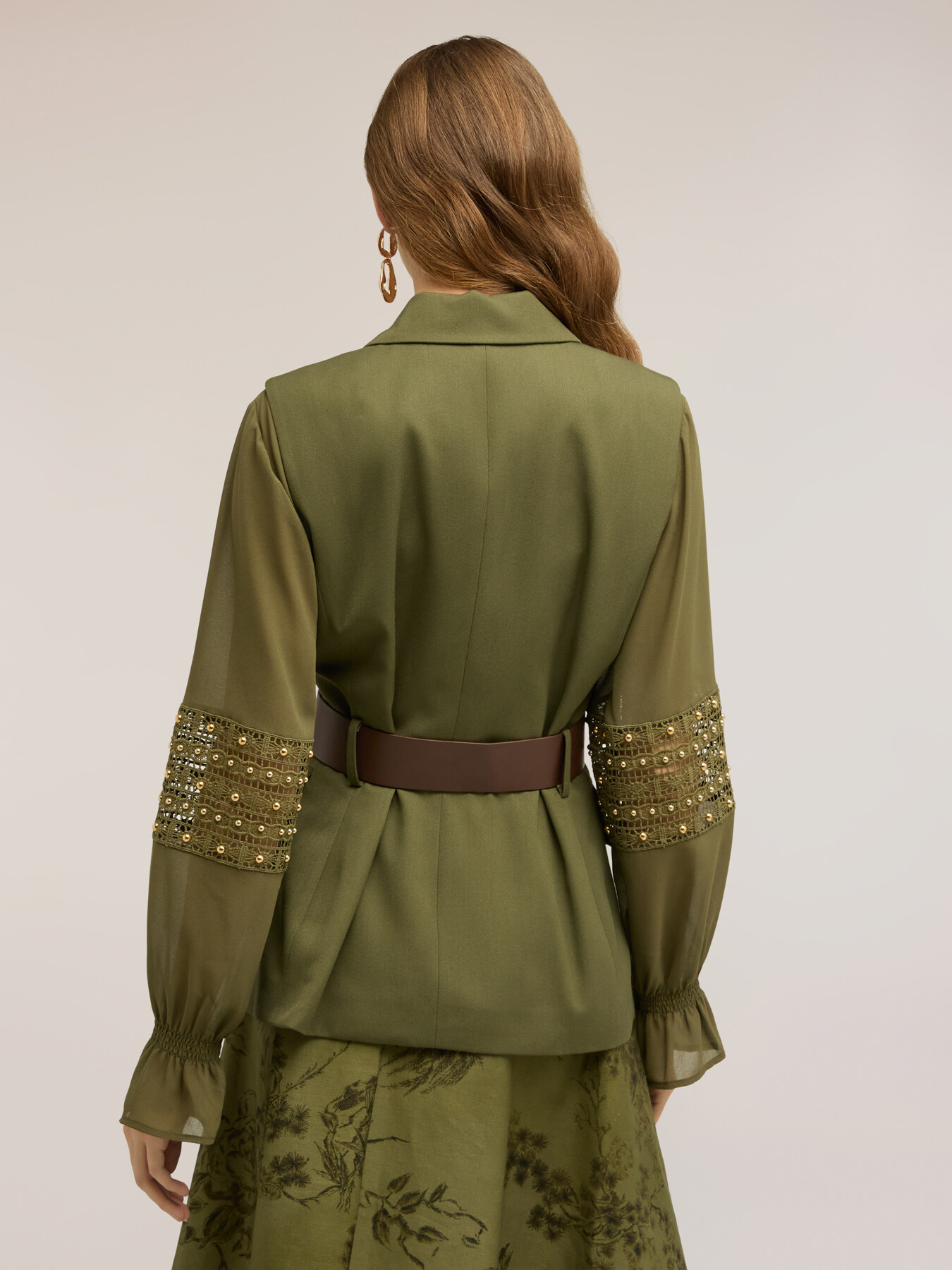 Polyviscose vest with belt image number 1