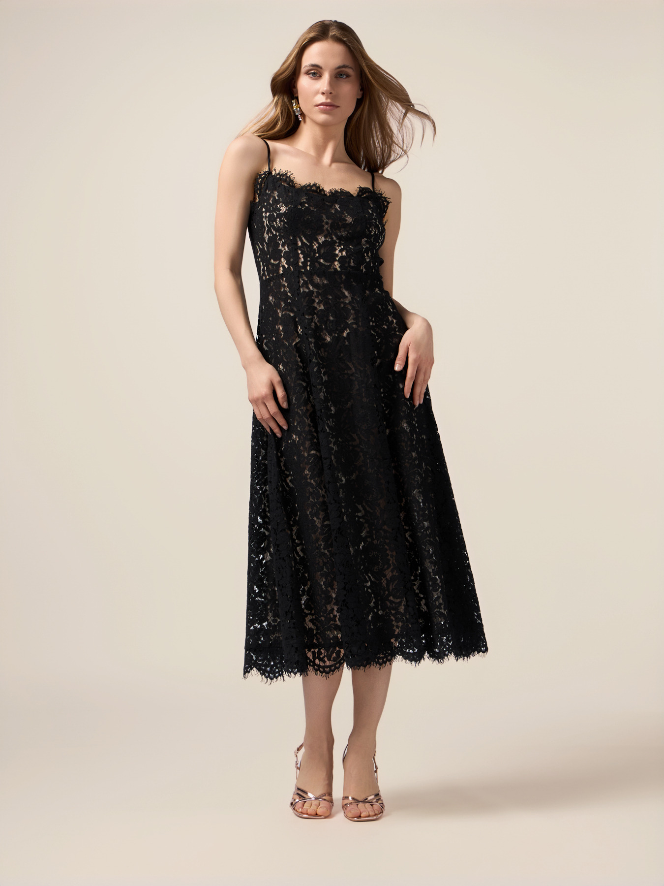 Lace midi dress image number 0