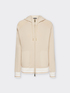 Cardigan with hood and striped trim image number 5