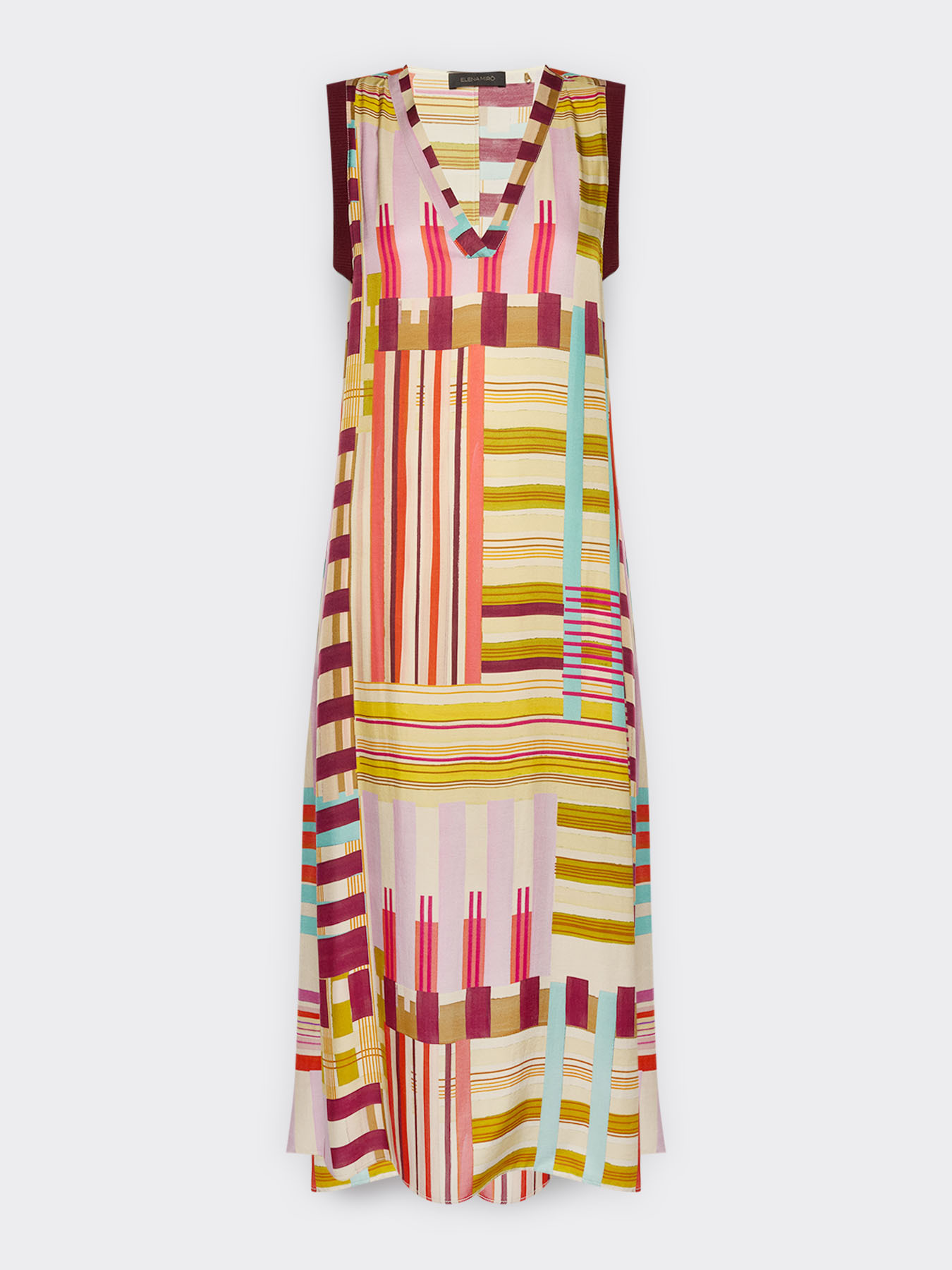 Abito lungo in raso stampato image number 4