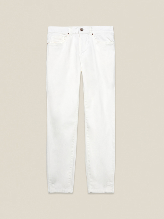 Pantaloni a sigaretta in tessuto misto lyocell