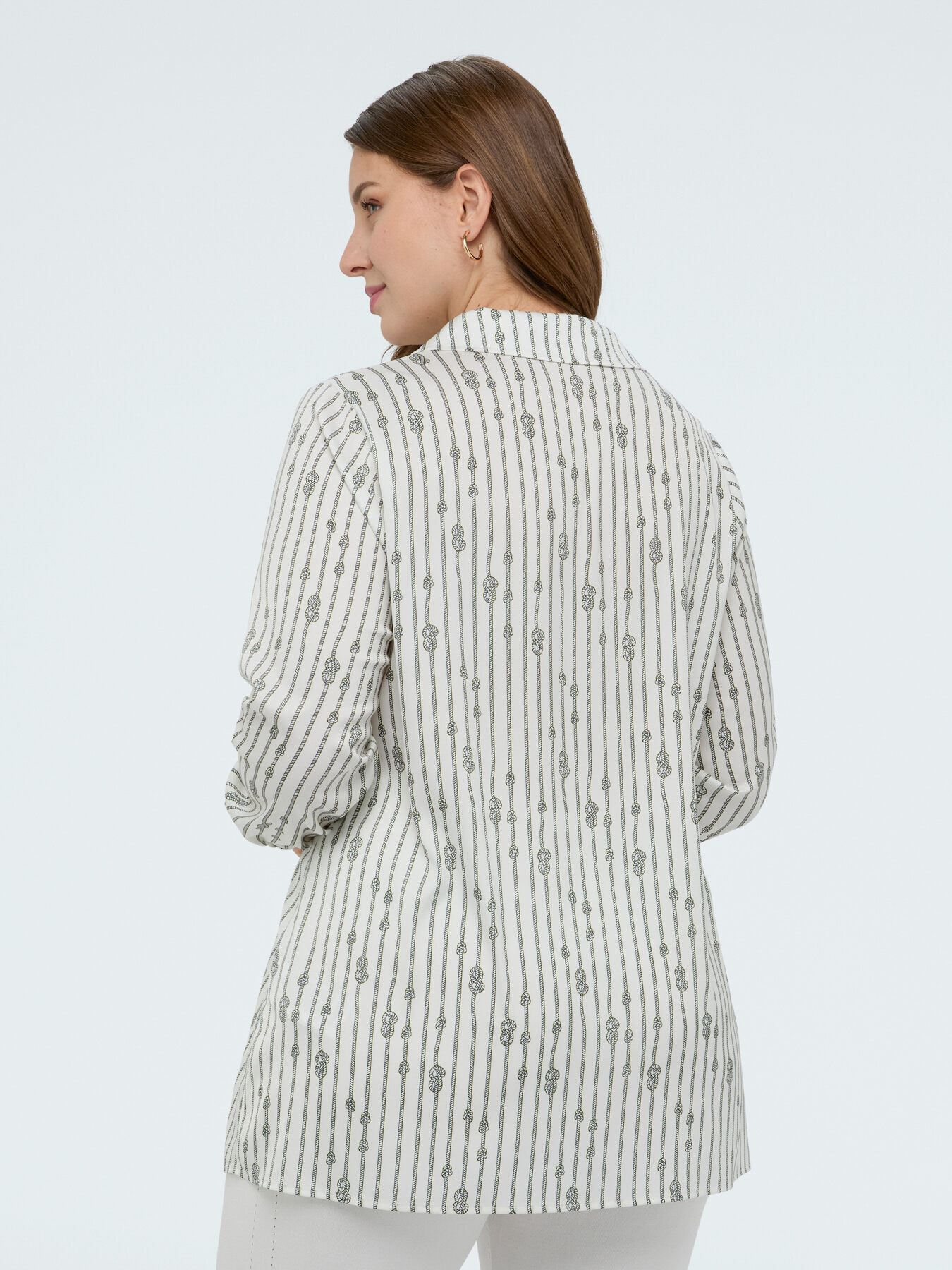 Camicia fantasia a righe con nodi image number 2