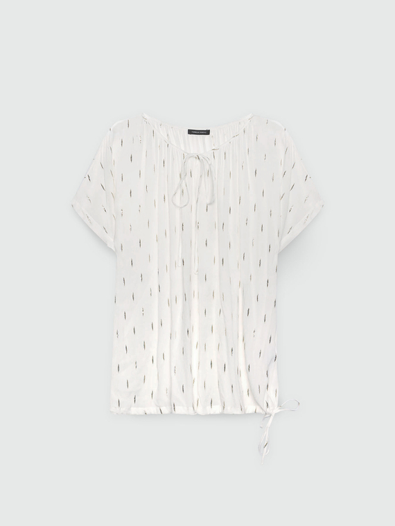Blusa con lacci in tessuto creponne