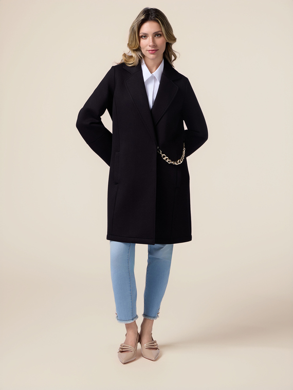 Scuba fabric coat
