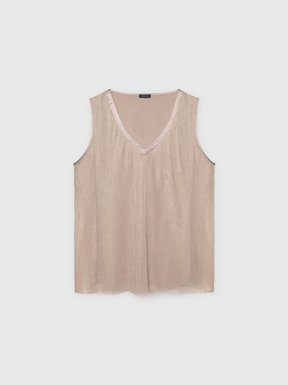 Lurex-Top mit V-Ausschnitt