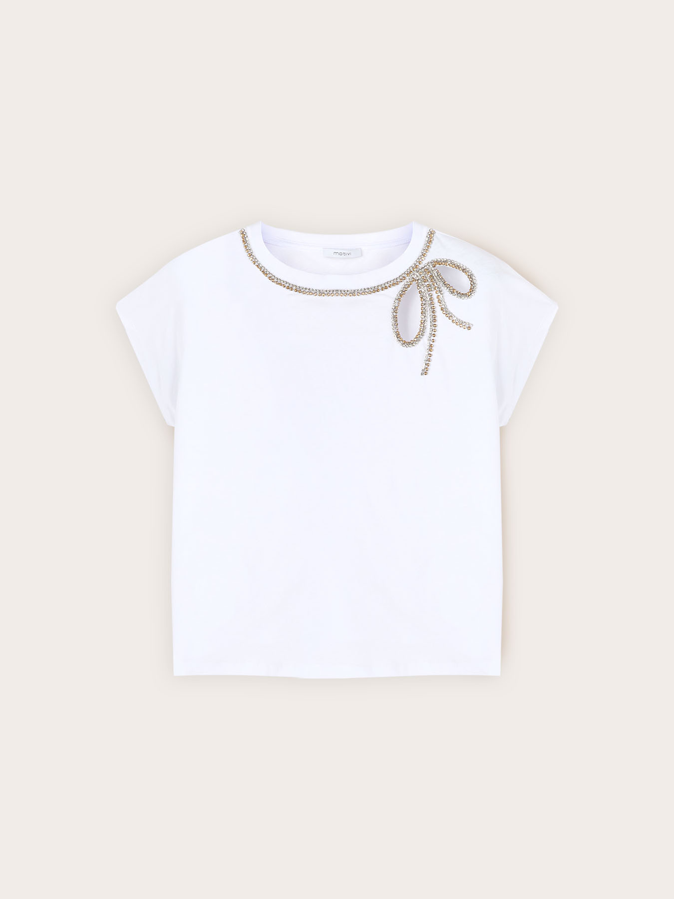 Tricou cu fundă din strasuri image number 4