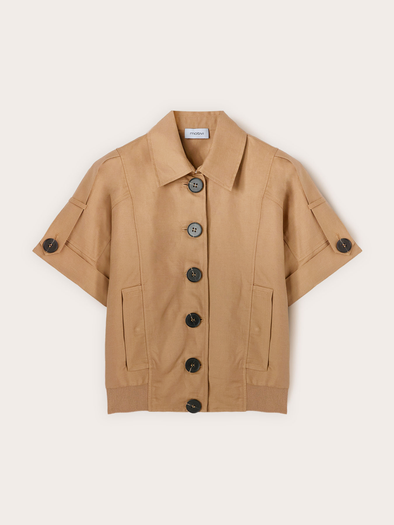 Veste manches courtes m&eacute;lange lin image number 4