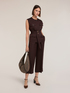 Pantaloni cropped din amestec de in image number 3